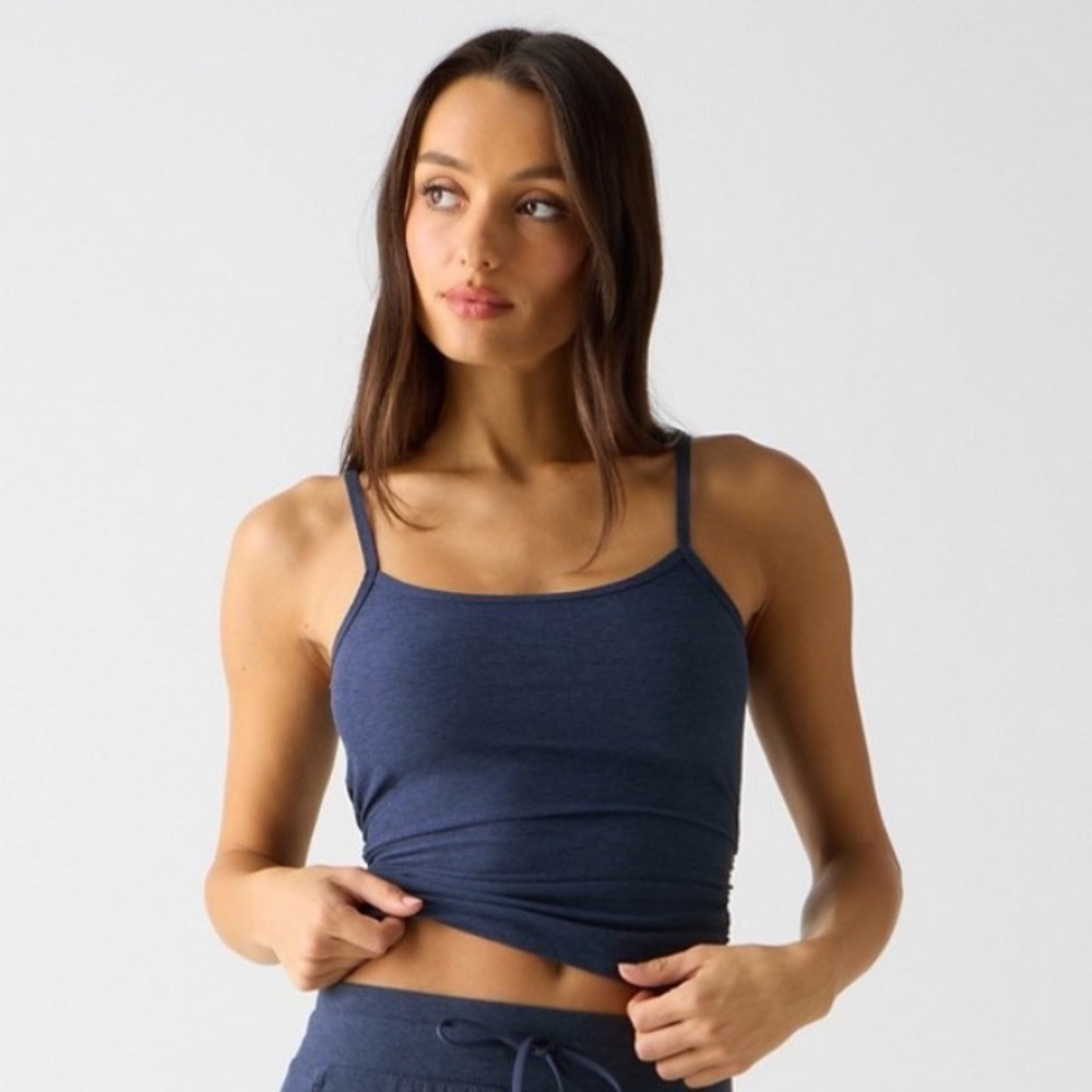 NWT Fabletics whisper crossover Deep Blue Fitted Tank Top